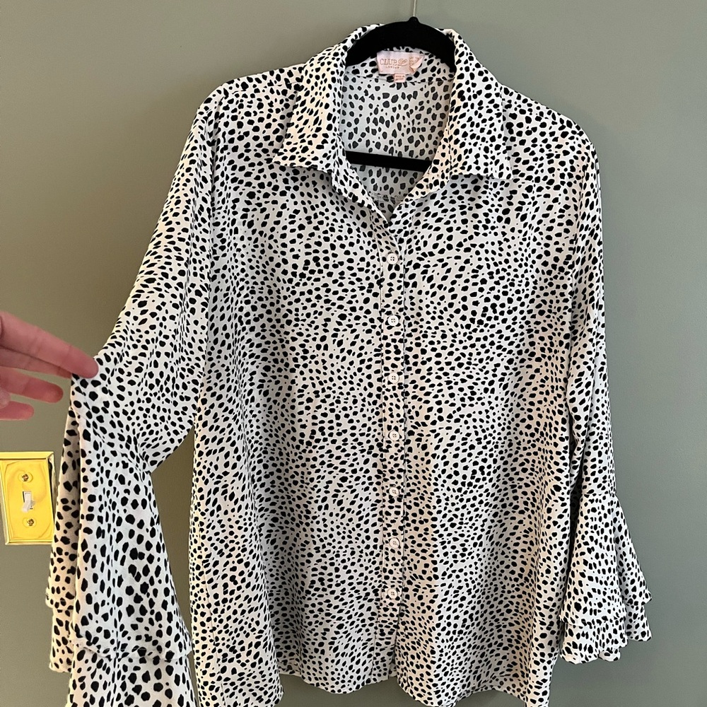 ASOS Club London Monochrome Spotted Blouse